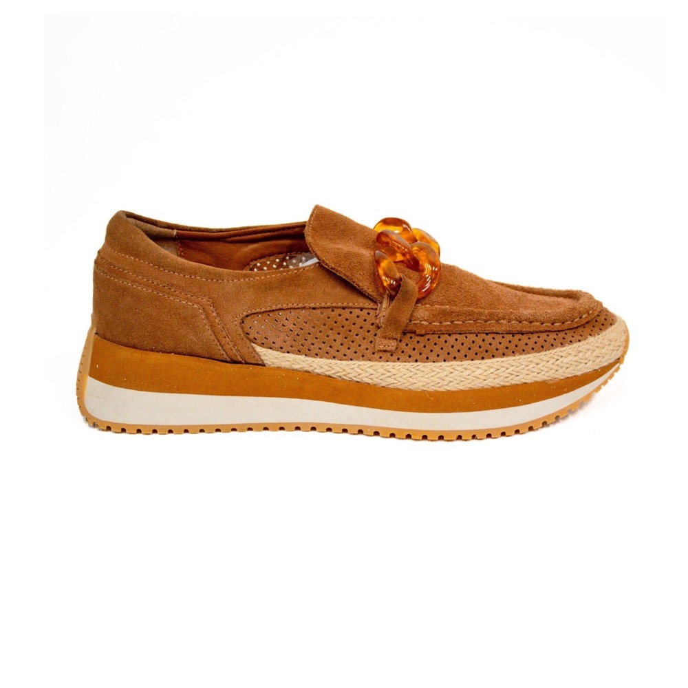 Dolce Vita JADAH Suede LOAFERS in Pecan PLATFORM Shoes Size 10- Casual Luxury
